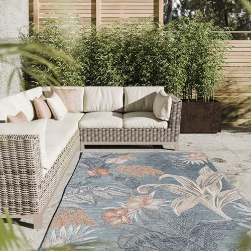 Interiyou Outdoor Teppich Wetterfest Florenz - 200x300 cm Multicolor - Wasserfest für Balkon, Terrasse, Garten - Outdoorteppich passend auch für Wohnzimmer, Schlafzimmer und Küche - Aussenteppich