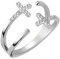 beyoutifulthings® Damen-Ring Doppel-Ring Pavé Zirkonia Kreuze Silber Edelstahl 13,7-mm breit Band-Ring Motiv-ring 62 (19,7)