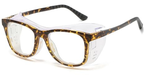 FGAQLUK Anti-Pollen-Allergiebrille for Erwachsene, Anti-Blaulicht-, Antibeschlag- Und Winddichte Brille, Vollrahmen, Rahmen Aus Weichem Silikon + TR90-Material, Erwachsenenbrille (Color : Tortoiseshe