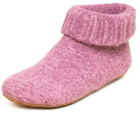 Gottstein Hüttenschuh Knit Boot - Filz-Hausschuh für Damen & Herren | Aus 100% Schurwolle Pastel-pink, 36