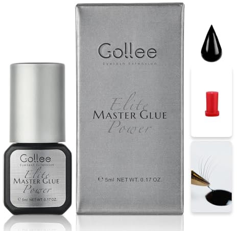 GOLLEE Colle Extension Cils Colle Faux Cils Waterproof Colle a Faux Cils Extension de Cils Colle Cils a Cils 1 Seconde (0.17fl.oz/5ml)/Rétention 7 Semaines/Recommandé pour les salons de beauté