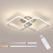 Toolight LED Deckenleuchte Dimmbar 59cm, 50W 5625LM Moderne Deckenlampe mit Fernbedienung, 3000K-6500K Quadratische Acryl-Deckenleuchte für Schlafzimmer, Wohnzimmer, Kinderzimmer, Küche (Silber)