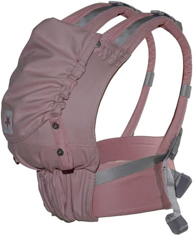 KOKADI Babytrage Flip Just Rosé (Unisize) – Ergonomisch & sicher, handgefertigt aus 100% Bio-Baumwolle – Ab Geburt bis 15 kg, einfach anzulegen, ideal für den täglichen Gebrauch – Rosa
