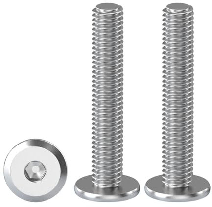 Drenky Vis à Tête Cylindrique à Six Pans M5 X 40 mm 20 Pièces Boulons à Tête Plate Hexagonale en Acier Inoxydable A2 V2A Vis à Tête Plate Avec Six Pans Creux Vis à Tête Plate Hexagonale