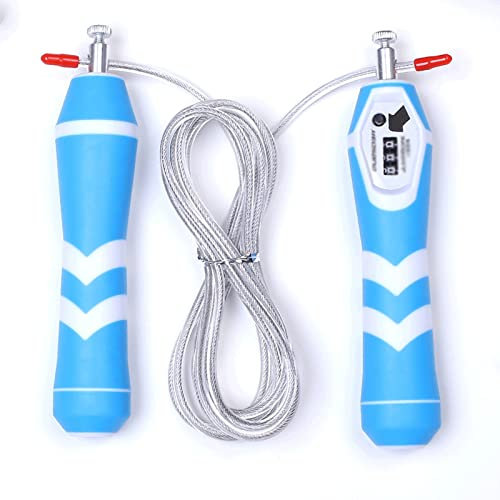 Corde à sauter numérique lestée avec compteur pour exercices de fitness, entraînement réglable, sans fil, corde à sauter pour adultes, femmes et hommes