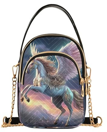 GAIREG Kleine Umhängetasche für Damen, Handytasche für Damen, Magisches fliegendes Einhorn