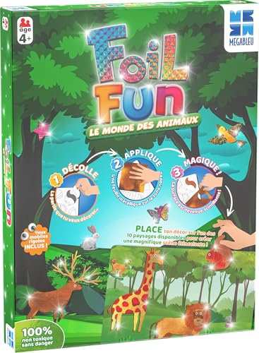 Megableu Foil Fun-Das Königreich der Tiere, Freizeit, Kinder, kreative und spielerische Aktivität, ab 4 Jahren, 678345