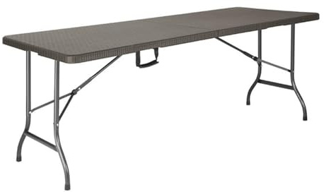 Bolero Rattan Rectangular Centre Folding Table GR771, Brown 6ft