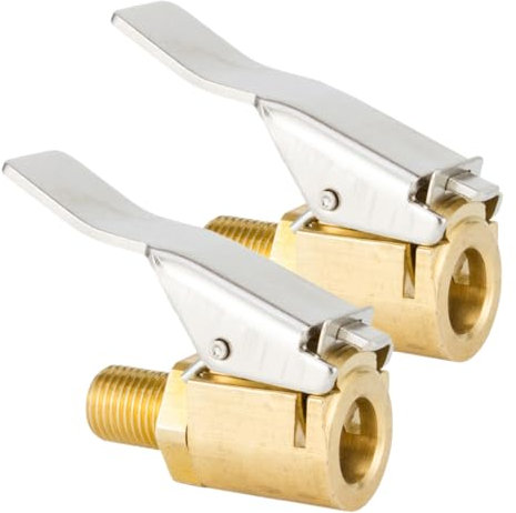 WUSJCOF 2 Stück Autoventil Hebelstecker 8mm Messing, Ventilschlüssel Air Chuck Reifenfüllnippel, Hebelstecker Adapter für Fahrrad, Auto, LKW und Luftpumpe