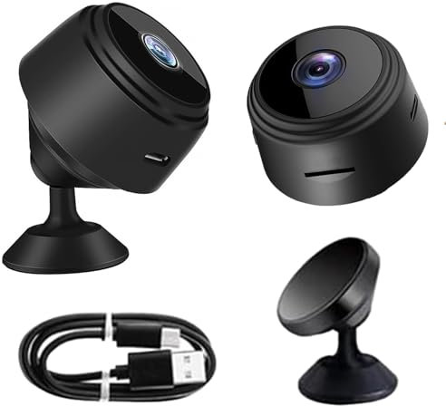 WELLXUNK Mini Cámara de Vigilancia, M-ini Camara Espia WiFi, Mi-ni C-ámara Espía 1080P, Micro Cámara con Detección de Movimiento, Cámara espía Oculta, Cámara de Seguridad para Uso Interior/Exterior