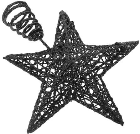 ULTECHNOVO Decoración De La Estrella De La Copa del Árbol Topper De Árbol De Navidad Mini Adornos para Mini Arbol Estrella De La Copa De Los Árboles Negro Hierro Forjado
