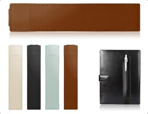Emezddo Confezione da 4 Portapenne, Quaderni, Passanti per Penne Riutilizzabili, Astucci Portamatite in Pelle con Elastico, Utilizzati per Ufficio e Casa, Quaderni, Agende e Tablet (4 Colori)
