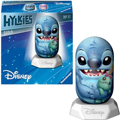 Ravensburger Hylkies No.37 Disney Stitch 3D Puzzle – 54 Piece Collectible Puzzle Toy for Kids & Fans – Mini Display Figure, Premium Quality – Great Gift for Disney Lovers