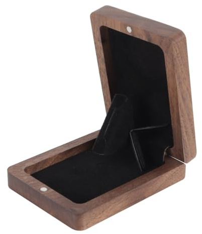 ACOLY Schlanke, diskrete, luxuriöse Eheringbox aus Holz – drehbares Display für eine Überraschung beim Heiratsantrag – Vintage-Ringboxen für Schmuckringe als Geschenk