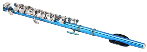 Generic Anfänger-Piccolo-Flöte, Kupfernickelblau + E-Klappe, Französisches 6-Loch-Instrument mit Glänzendem Aussehen