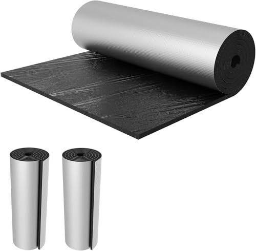 Toilet Cistern Insulation Liner，Self-Adhesive Toilet Tank Insulation Kit,Toilet Tank Insulation Cover Kit with Aluminum Foil for Prevent Condensation, for Bathtub Shower Kitchen (2M)
