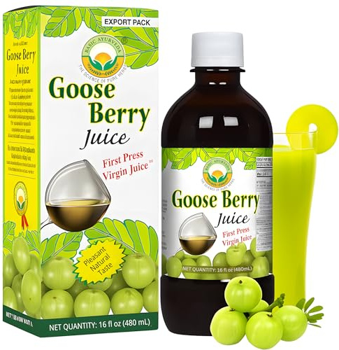 Basic Ayurveda Gooseberry Juice | Indian Amla Herbal Drink | Vitamin C Rich Natural Juice | Plant-Based Vegan Herbal Beverage with Pleasant Taste | 480ml (Pack of 1)
