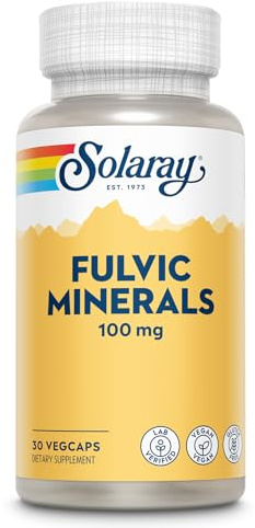 SOLARAY Fulvic Minerals 100mg - Shilajit Mineral Complex - Trace Minerals Supplements for Overall Wellness Support - Vegan, Gluten Free, Lab Verified, 60-Day Guarantee - 30 Servings, 30 VegCaps
