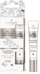 FlosLek Pharma Eye Care Eye Gel With Anti-Wrinkle Effect (Eyebright Extract, Hyaluronic Acid, Tetrapeptides) 0.5 oz