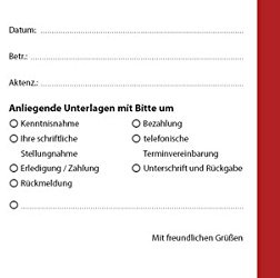 Übersendungszettel ohne Beruf (B x H) 210 x 105, 100 Sätze,