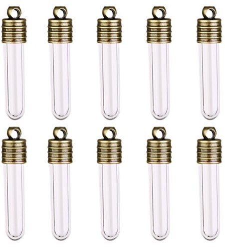 Ultnice 10er-Packung Mini-Flaschenpost-Behälter aus Glas zum Herstellen von Schmuck