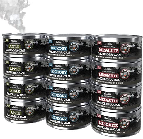 Einweg Räucherbox mit Aromen, Räucherbox - Räucherbox zum Grillen, Grillen und Räuchern - 100% Naturholzpellets, ofengetrockneter Grillbrennstoff - tragbar, für Reisen und Camping geeignet