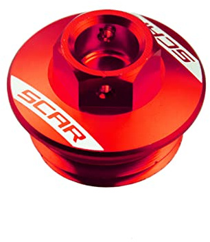 SCAR Öleinfüllschraube Öleinfüllschrauben Öleinfüller Deckel kompatibel mit HONDA CR CR-F CRFX CBR 125-1000 CRF250R CRF450R KLX 90-23 FANTIC XX XXF XE XEF 21-26 TRIUMPH TFX TFRC TFE TFC 24-26 - Rot