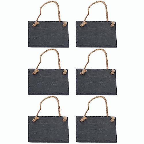 Schiefertafel zum Aufhängen mit Juteband Memotafel Kreidetafel Wandeko (6, 9 cm Tafel)