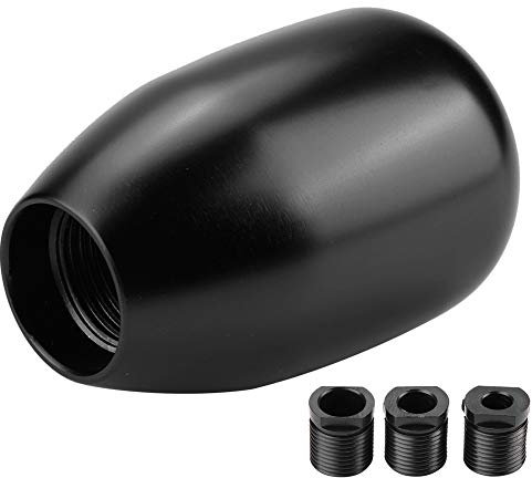 Pomelli Leva del Cambio Maiuscole Auto 5 velocità Manopola del Cambio Manuale Shifter Lever Stick con 3 Adattatori 8/10 / 12mm(Nero)