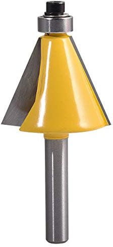 KATUR 22.5 Degree Chamfer and Bevel Edging Router Bit, Carbide Tipped Chamfer Router Bit with 1/4 Inch Shank, Woodworking Milling Cutter (1/4 Shank 22.5 Degree)