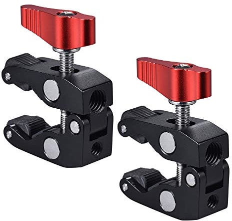 Andoer 2-Pack Crab Pliers Clip Super Clamp 1/4 & 3/8 Threaded for DSLR Rig LCD Monitor Studio Light Camera Magic Arm Photo Studio Accessory