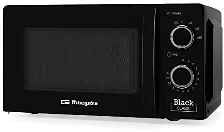 Orbegozo MI 2117, Microonde, 700 W, 6 livelli di potenza, capacità 20 litri, timer fino a 30 minuti, programma di scongelamento, segnale di fine cottura, colore nero