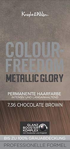 Colour Freedom Metallic Glory | Chocolate Brown 7.36 | permanente Haarfarbe | 1er Pack (1x 75ml + 50ml + 15ml)