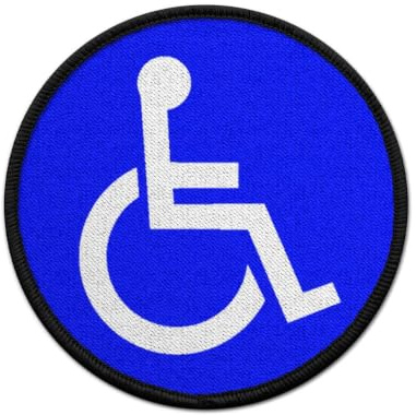 Patch Behindert Geh-Behinderung Piktogram Logo Emblem Rollstuhl #31943
