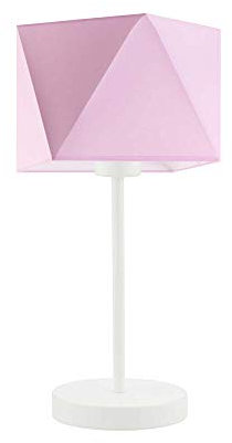 Lampe de chevet WUHU - Abat-jour rose clair - Cadre blanc