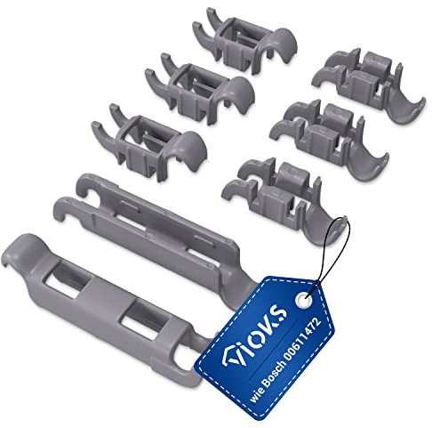 VIOKS Klammern Set für Unterkorb Geschirrspüler Ersatz für Bosch 00611472-8x Klammer für Klappstachelreihe Geschirrspüler Bosch Siemens Neff