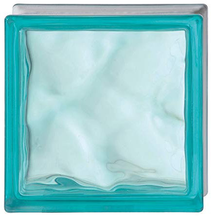 Vetromattone Turchese Ondulato Pure Turchese cm. 19x19x8-6 pezzi