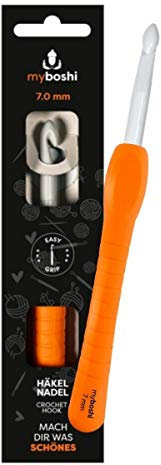 myboshi Häkelnadel mit ergonomischem Easy-Grip-Griff, in 12 verschiedenen Stärken, für ermüdende oder schmerzende Hände, Grau, 7mm
