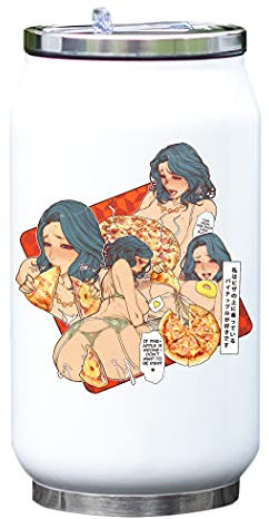 Generic Kinky Hentai Pineapple Pizza Anime Girl Termo Botella Termo para Bebidas al Vacío Blanco