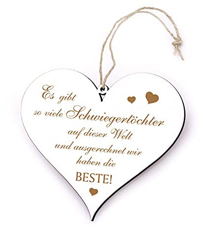 Dekolando Geschenk für Schwiegertochter Herz - Es gibt so viele Schwiegertöchter ... Wir haben die Beste - 12cm x 13cm Geschenke Deko Danke Geburtstag Weihnachten
