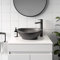 Affine® Countertop Basin for Bathroom and Cloakroom Hand Wash Basins Sink Modern Matt Black Oval, 405 x 330mm
