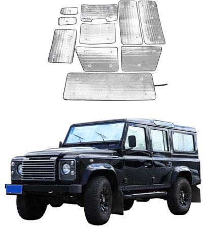 Parasol para parabrisas de coche, plegable, reflector de rayos UV, ventana frontal y ventana completa de vidrio para LR Defender 90 110 2004 2022 (para Defender 2004 2018, parasol de vidrio de