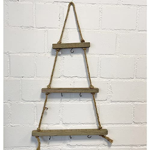 INDA-Exclusiv Hängender Deko Weihnachtsbaum Tannenbaum Strickleiter hängend + Haken B38xT2xH68cm