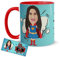 Kembilove Tazas Desayuno con Caricaturas Personalizadas y Nombre – Tazas de café Personalizadas Aquí bebe una Super Hija – Regalos originales Familia