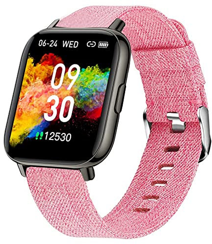 Giaogor Armband Kompatibel für Coucur Smart Watch, Nylon Strick Replacement Uhrenarmband für Coucur P32E2 Smartwatch (Rosa)