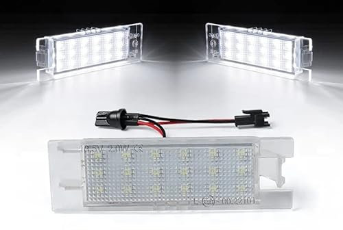 LED Kennzeichenbeleuchtung | Nummernschildbeleuchtung LED Kompatibel mit Alfa Romeo Giulietta Fiat Punto Opel Astra| Eingebauter CANBus-Widerstand Kein Fehler 6000K Eisweißes Licht Ersatzlampenplatte