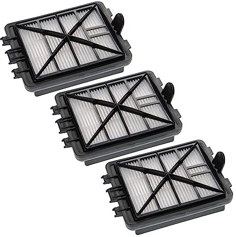 vhbw 3X Staubsaugerfilter kompatibel mit Kärcher VC 6400 PB, VC 6300, VC 6 Premium, VC 6300 B Staubsauger - Abluftfilter (EPA-Filter) Schwarz Weiß