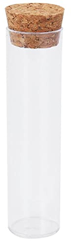 Doumneou 50 Stück/Packung 25 x 95 mm flacher Boden Tee Kunststoff Reagenzglas Drosophila Fläschchen Röhrchen mit Korkstopfen
