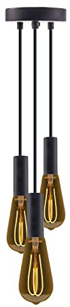 SYLVANIA Pendant Vintage Style SYLPENDANT Trio Supplied with an E27 lamp Holder. Perfect for Kitchens, Living Rooms, Dining Rooms, hallways, Restaurants, cafés, Bars and Galleries.