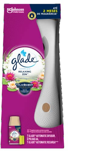 Glade - Ambientador Automático, Pack Difusor y Recambio, 60 días de Fragancia Relaxing Zen, Unidad